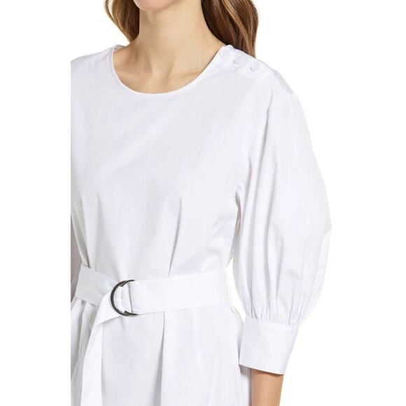 New ~ NORDSTROM ~ Puff Sleeve Belted 100%  Cotton Dress ~ VACAY CRUISE - Picture 10 of 11